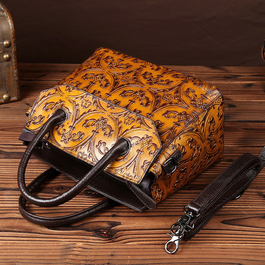 Bolso Retro de Cuero Genuino para Mujer - Diseño Artesanal Pulido a Mano - Image 9