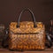 Bolsa Retrô Feminina de Couro Genuíno - Design Artesanal Polido à Mão