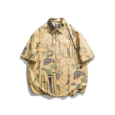 Camisa Estampada Japonesa de Manga Corta - Image 8