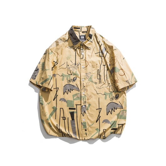 Camisa Estampada Japonesa de Manga Corta - Image 8