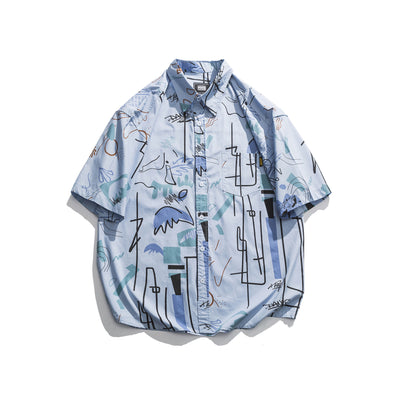 Camisa Estampada Japonesa de Manga Corta - Image 3