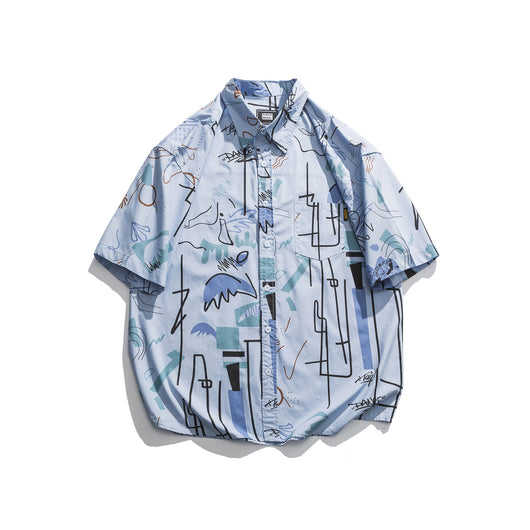 Camisa Estampada Japonesa de Manga Corta - Image 3