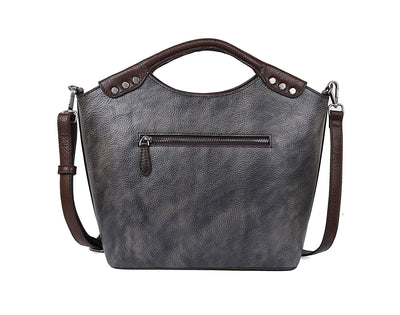 Bolso de Cuero Genuino con Flores Rosas en Relieve Tridimensional - Image 11