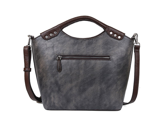 Bolso de Cuero Genuino con Flores Rosas en Relieve Tridimensional - Image 11