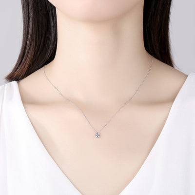 Collar Colgante de Plata S925 con Circonita de Cuatro Puntas - Image 3