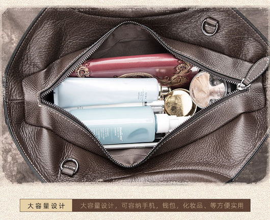 Bolso Bandolera de Cuero Genuino - Estilo Retro Casual para Mujer - Image 9