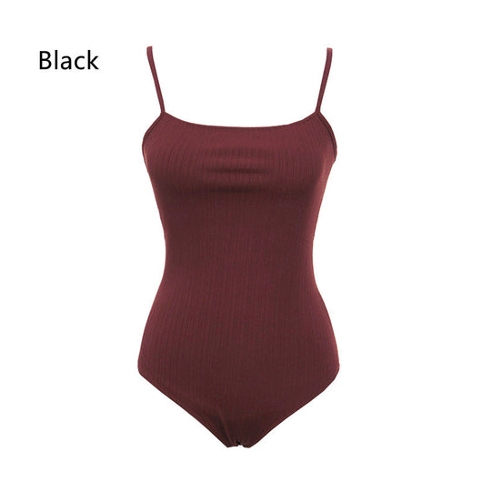 Bikini Bandeau Negro Escotado Triangular de Una Pieza - Image 6