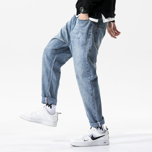 Pantalones Vaqueros Hombre Corte Recto Estilo Coreano Cintura Alta - Image 9