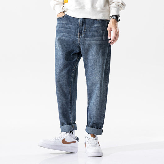 Pantalones Vaqueros Hombre Corte Recto Estilo Coreano Cintura Alta - Image 2