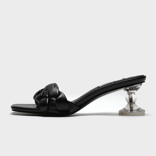 Sandalias de Punta Cuadrada Transparentes