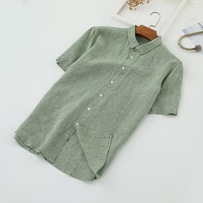 Camisa de Lino Cuadros Pata de Gallo para Hombre - Colección Verano - Image 17