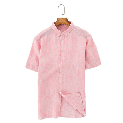 Camisa de Lino Cuadros Pata de Gallo para Hombre - Colección Verano - Image 8