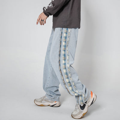 Pantalones Vaqueros Rectos con Rayas Laterales para Hombre - Image 11
