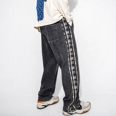 Pantalones Vaqueros Rectos con Rayas Laterales para Hombre - Image 8