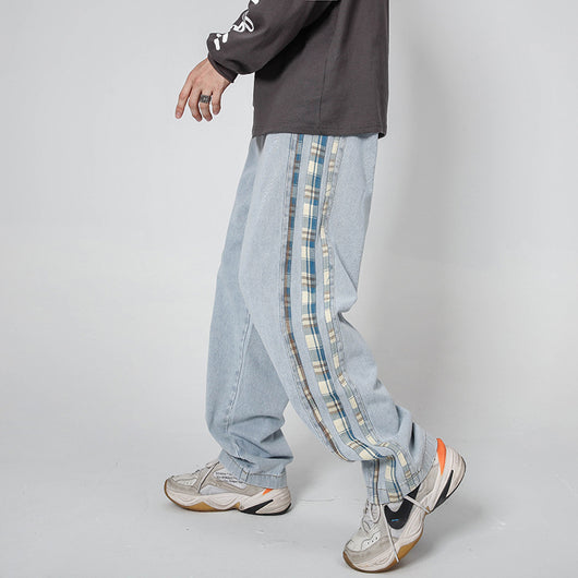 Pantalones Vaqueros Rectos con Rayas Laterales para Hombre - Image 6