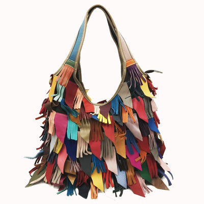 Bolso de Cuero Genuino Combinado - Bandolera Messenger Multifuncional - Image 6