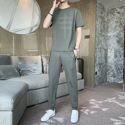 Conjunto de Camiseta Manga Corta Ice Silk para Hombre - Image 11