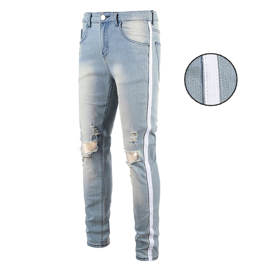 Pantalones Slim Rotos a la Rodilla - Tendencia Street Style para Hombre - Image 6