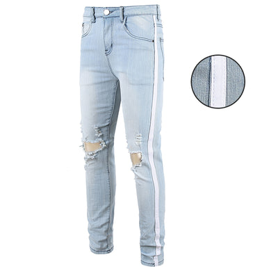 Pantalones Slim Rotos a la Rodilla - Tendencia Street Style para Hombre - Image 3