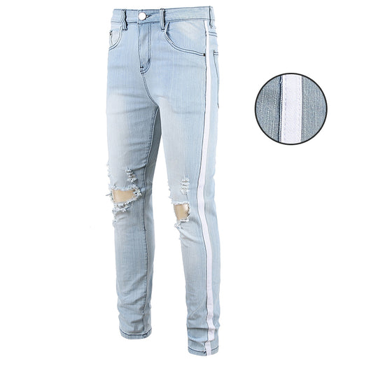 Pantalones Slim Rotos a la Rodilla - Tendencia Street Style para Hombre - Image 3