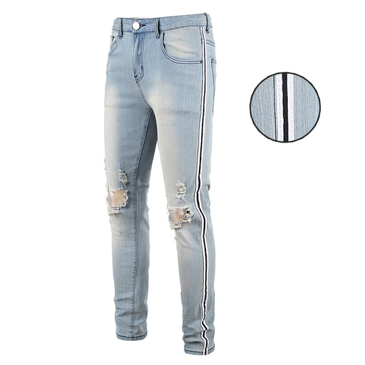 Pantalones Slim Rotos a la Rodilla - Tendencia Street Style para Hombre - Image 5