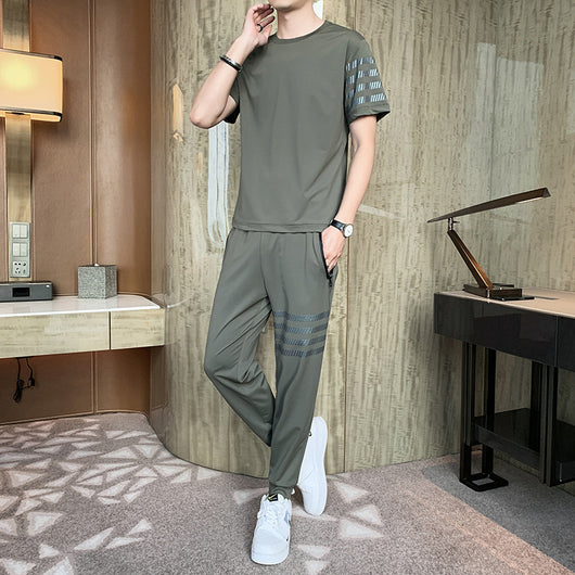 Conjunto de Camiseta Manga Corta Ice Silk para Hombre - Image 5