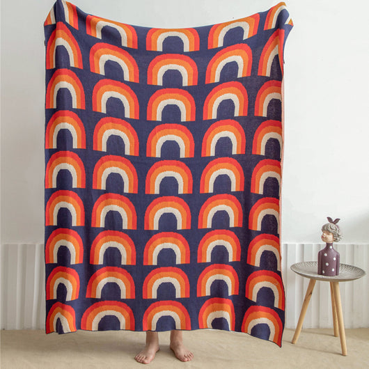 Manta Bohemia REGINA Arcoíris Multicolor de Algodón Puro para Sofá y Cama - Image 7