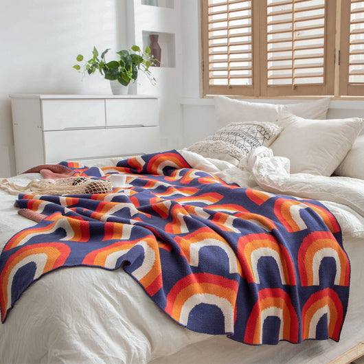 Manta Bohemia REGINA Arcoíris Multicolor de Algodón Puro para Sofá y Cama - Image 9