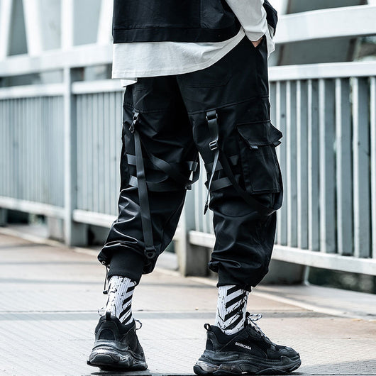 Pantalones Cargo Hip Hop Funcionales con Cordón Ajustable - Image 11