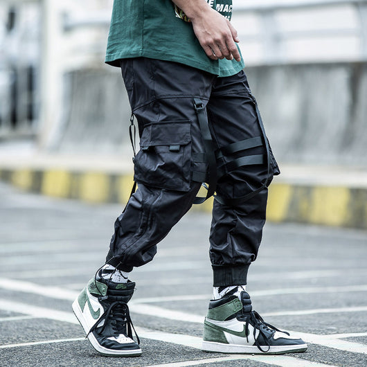 Pantalones Cargo Hip Hop Funcionales con Cordón Ajustable - Image 9