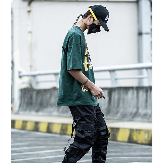 Pantalones Cargo Hip Hop Funcionales con Cordón Ajustable - Image 4