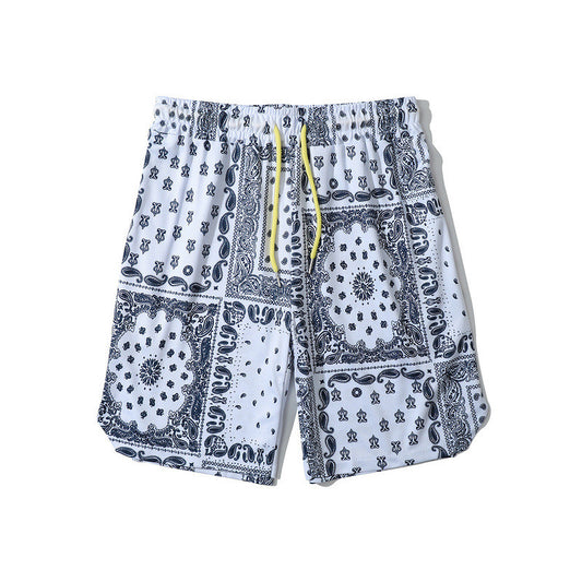 Pantalones Cortos Hip-hop Estampados Sueltos para Playa y Deporte