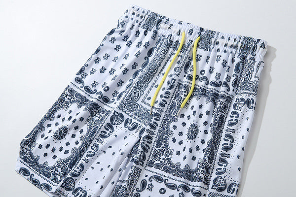 Pantalones Cortos Hip-hop Estampados Sueltos para Playa y Deporte