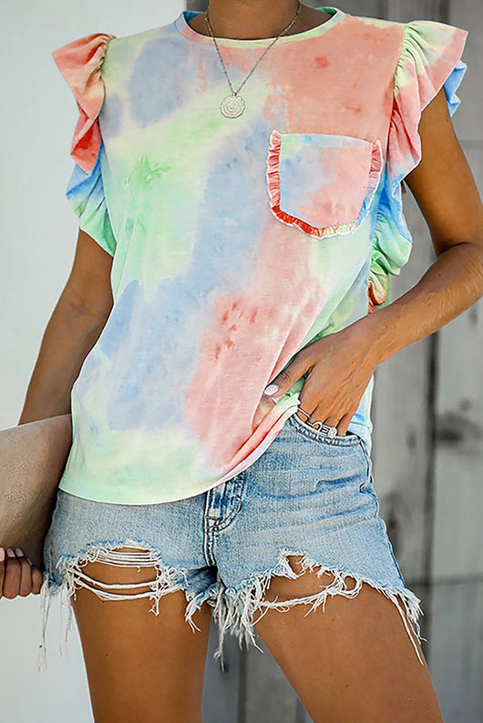 Blusa Estampado Leopardo Manga Corta Mujer Verano Suelta Fresca Cuello Redondo - Image 16