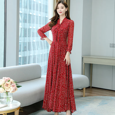 Vestido Largo Elegante de Gasa Floral con Escote en V - Talla Grande - Image 7