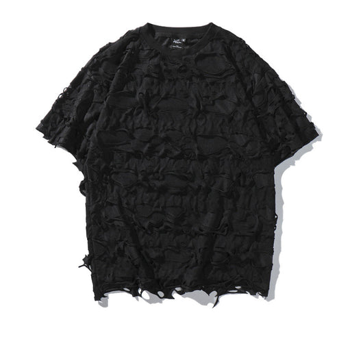 Playera Holgada con Detalles Rasgados - Diseño Perspectiva para Fiesta - Image 10