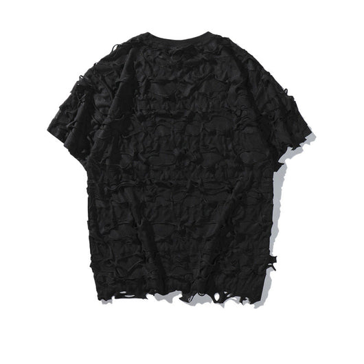 Playera Holgada con Detalles Rasgados - Diseño Perspectiva para Fiesta - Image 2