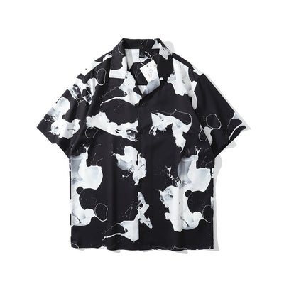 Camisa Hawaiana Cuello Cubano Suelta Manga Corta para Hombre - Image 22