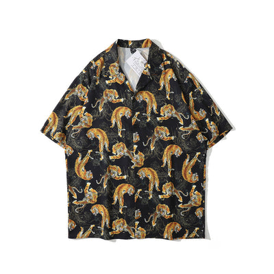 Camisa Hawaiana Cuello Cubano Suelta Manga Corta para Hombre - Image 19