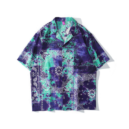 Camisa Hawaiana Cuello Cubano Suelta Manga Corta para Hombre - Image 30