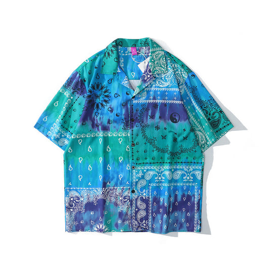 Camisa Hawaiana Cuello Cubano Suelta Manga Corta para Hombre - Image 7