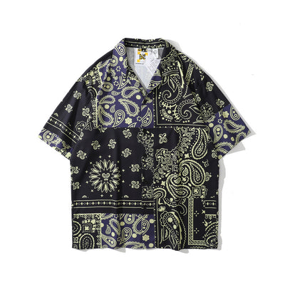Camisa Hawaiana Cuello Cubano Suelta Manga Corta para Hombre - Image 10