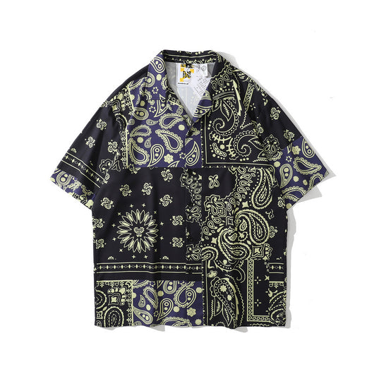 Camisa Hawaiana Cuello Cubano Suelta Manga Corta para Hombre - Image 10