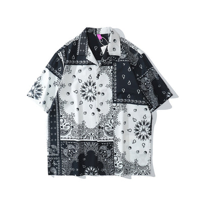 Camisa Hawaiana Cuello Cubano Suelta Manga Corta para Hombre - Image 14