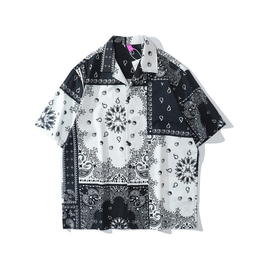 Camisa Hawaiana Cuello Cubano Suelta Manga Corta para Hombre - Image 14