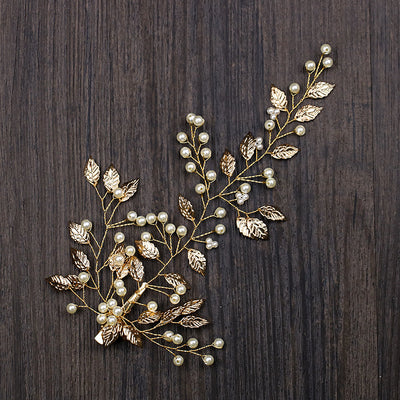 Prendedor de Cabello Dorado Elegante - Tocado Nupcial para Novia - Image 9
