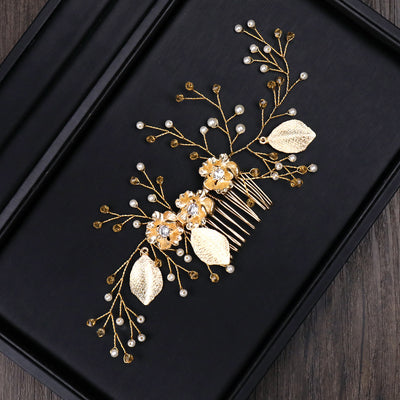 Prendedor de Cabello Dorado Elegante - Tocado Nupcial para Novia - Image 8