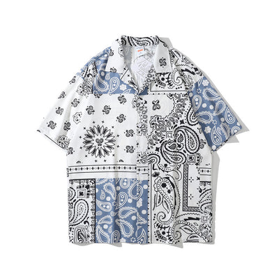 Camisa Hawaiana Cuello Cubano Suelta Manga Corta para Hombre - Image 17