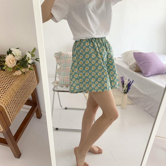Pantalones Cortos de Pijama Estampado Margaritas - Talla S - Image 13
