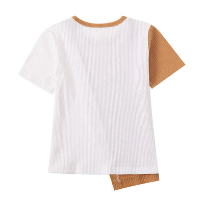 Camiseta Manga Corta con Contraste Irregular - Image 10